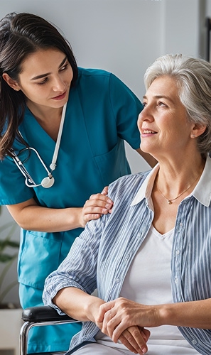 Hospice nurse providing compassionate support